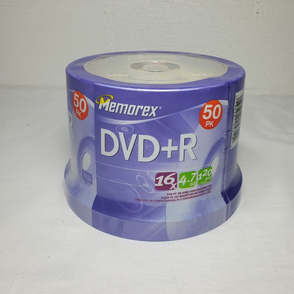 Memorex DVD+R 16x 4.7GB 120 min, 50 Pack [Brand New]